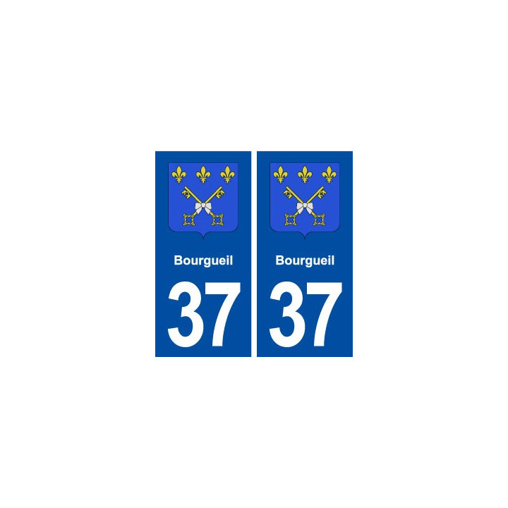 37 Bourgueil blason ville autocollant plaque stickers