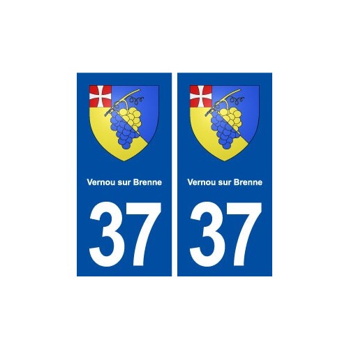 37 Vernou sur Brenne blason ville autocollant plaque stickers