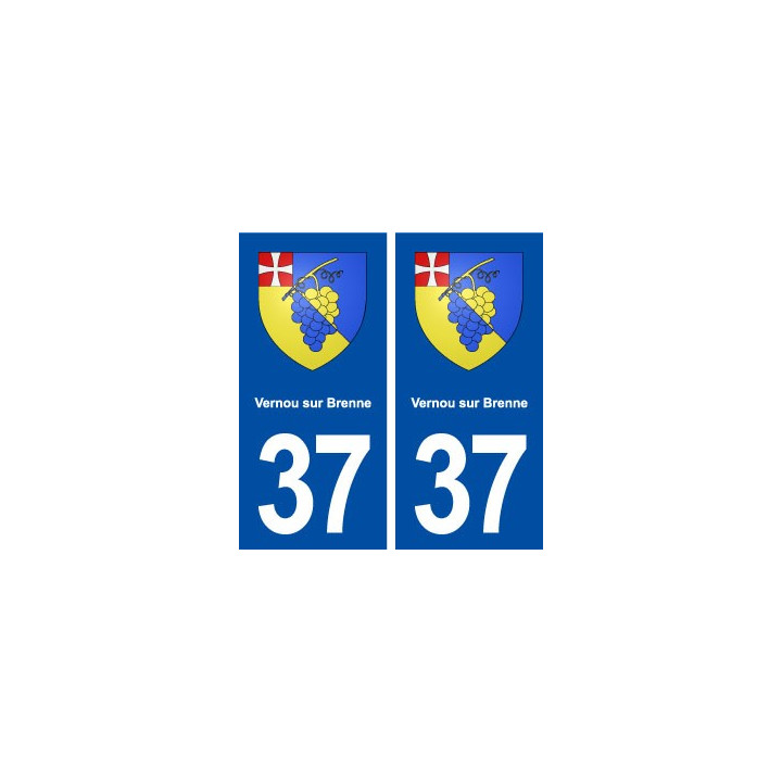 37 Vernou sur Brenne blason ville autocollant plaque stickers