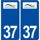 37 Vernou sur Brenne logo ville autocollant plaque stickers