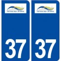 37 Vernou sur Brenne logo ville autocollant plaque stickers