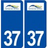 37 Vernou sur Brenne logo ville autocollant plaque stickers