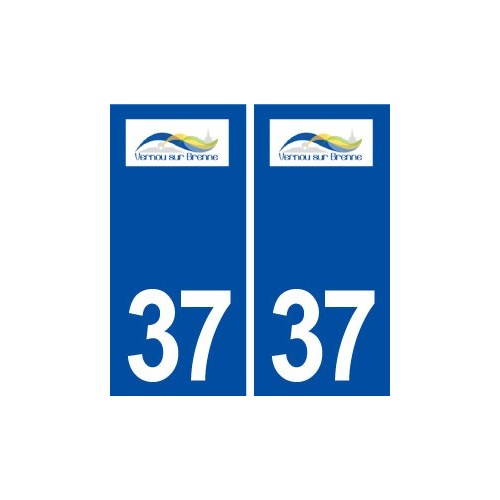 37 Vernou sur Brenne logo ville autocollant plaque stickers