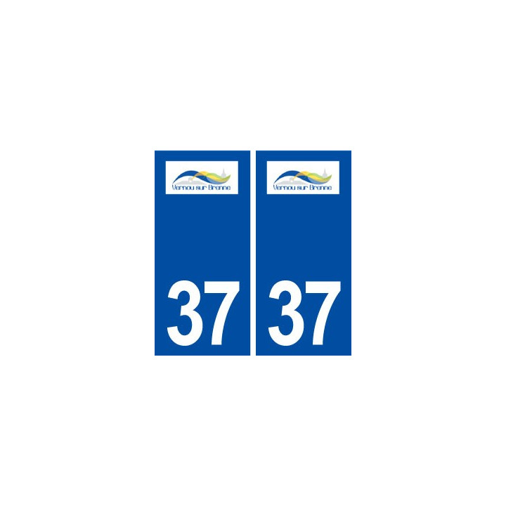 37 Vernou sur Brenne logo ville autocollant plaque stickers