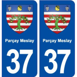 37 Parçay Meslay blason ville autocollant plaque stickers