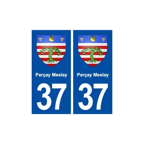 37 Parçay Meslay blason ville autocollant plaque stickers