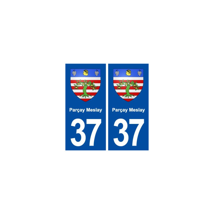 37 Parçay Meslay blason ville autocollant plaque stickers