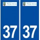 37 Parçay Meslay logo ville autocollant plaque stickers