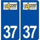 37 Azay le Rideau logo ville autocollant plaque stickers