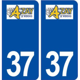 37 Azay le Rideau logo ville autocollant plaque stickers