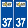 37 Azay le Rideau logo ville autocollant plaque stickers