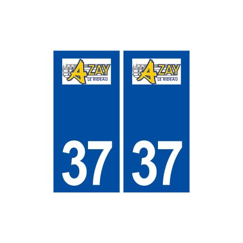 37 Azay le Rideau logo ville autocollant plaque stickers