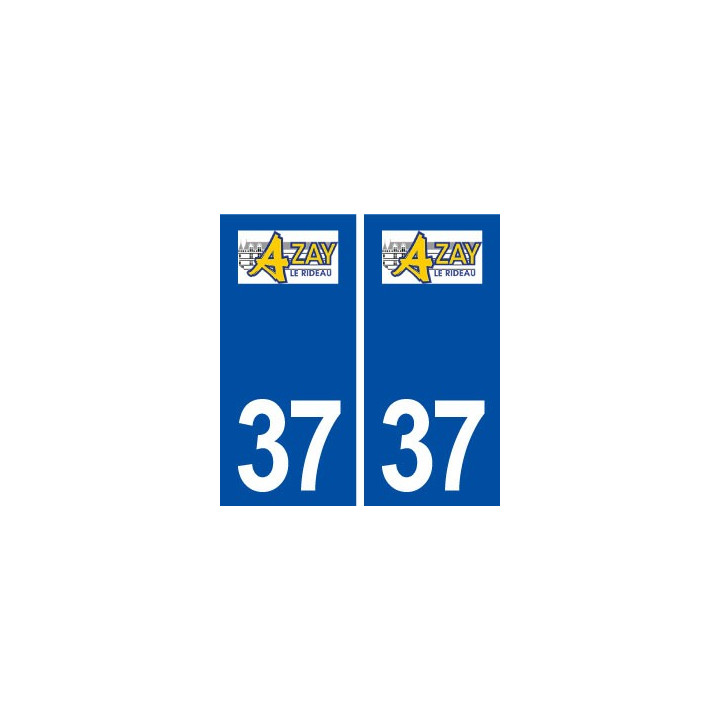 37 Azay le Rideau logo ville autocollant plaque stickers