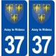 37 Azay le Rideau blason ville autocollant plaque stickers