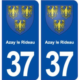 37 Azay le Rideau blason ville autocollant plaque stickers