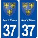37 Azay le Rideau blason ville autocollant plaque stickers