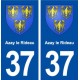 37 Azay le Rideau blason ville autocollant plaque stickers