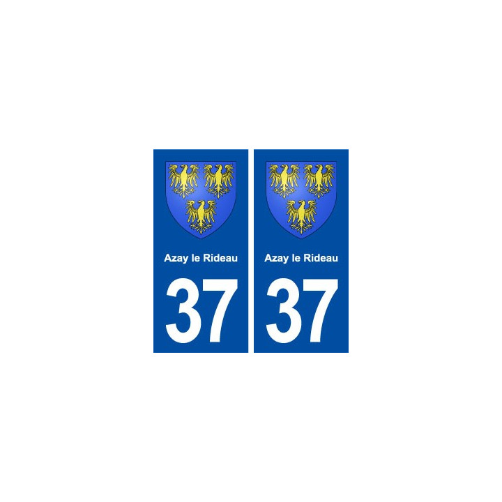37 Azay le Rideau blason ville autocollant plaque stickers
