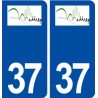 37 Mettray logo ville autocollant plaque stickers