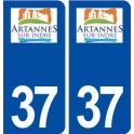 37 Artannes sur Indre logo ville autocollant plaque stickers
