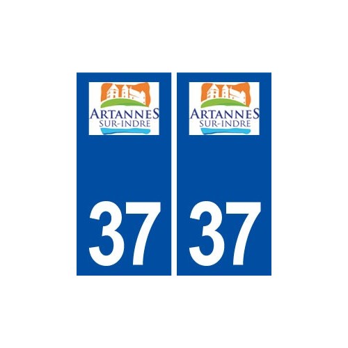 37 Artannes sur Indre logo ville autocollant plaque stickers