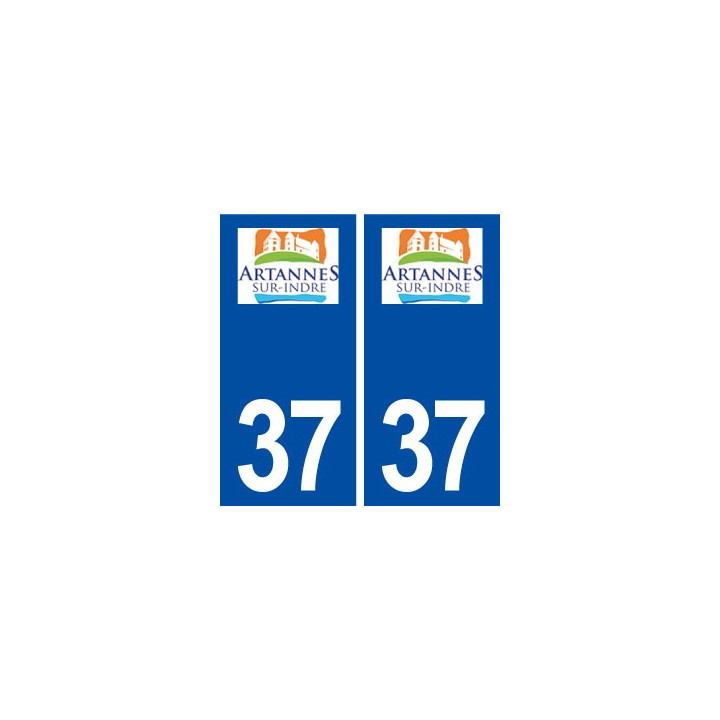 37 Artannes sur Indre logo ville autocollant plaque stickers