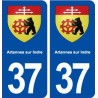 37 Artannes sur Indre blason ville autocollant plaque stickers