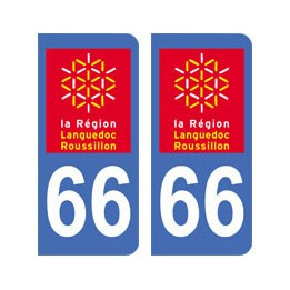 66 Pyrénées-Orientales autocollant plaque