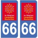 66 Pyrénées-Orientales autocollant plaque