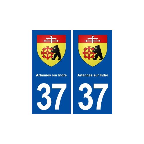 37 Artannes sur Indre blason ville autocollant plaque stickers