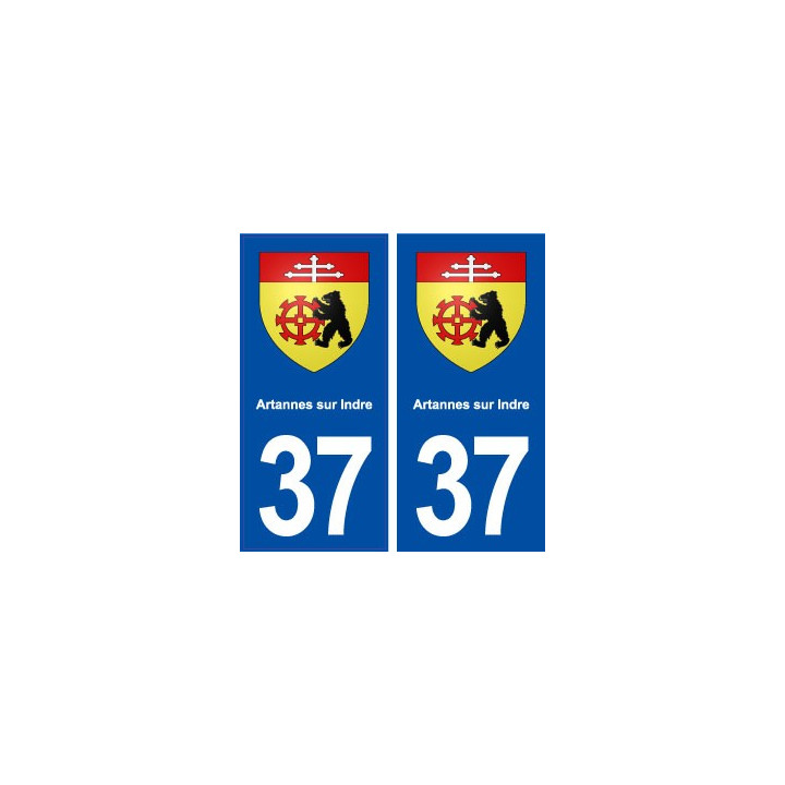37 Artannes sur Indre blason ville autocollant plaque stickers