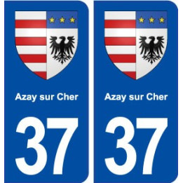 37 Azay sur Cher blason ville autocollant plaque stickers