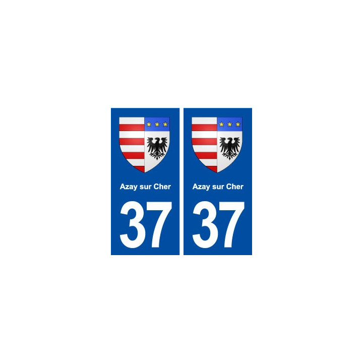 37 Azay sur Cher blason ville autocollant plaque stickers