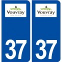 37 Vouvray logo ville autocollant plaque stickers