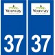 37 Vouvray logo ville autocollant plaque stickers