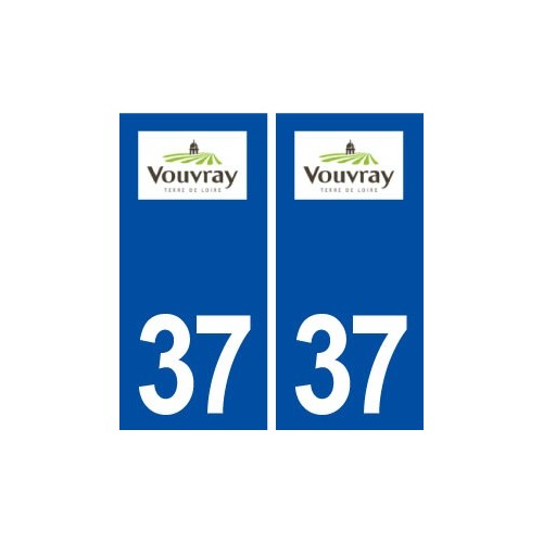 37 Vouvray logo ville autocollant plaque stickers