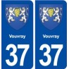 37 Vouvray blason ville autocollant plaque stickers
