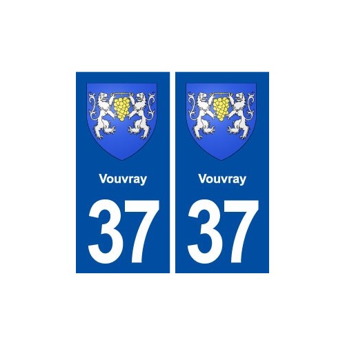 37 Vouvray blason ville autocollant plaque stickers