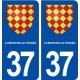 37 La Membrolle sur Choisille blason ville autocollant plaque stickers