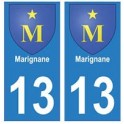 13 de la ciudad de Marignane placa etiqueta