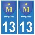 13 the city of Marignane sticker plate