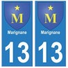 13 de la ciudad de Marignane placa etiqueta