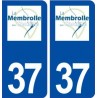 37 La Membrolle sur Choisille logo ville autocollant plaque stickers