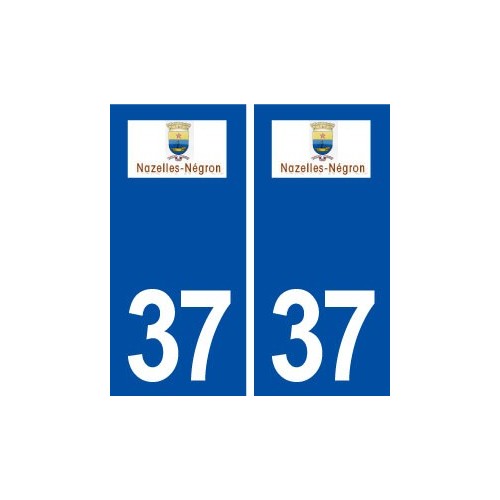 37 Nazelles Négron logo ville autocollant plaque stickers
