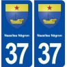 37 Nazelles Négron blason ville autocollant plaque stickers