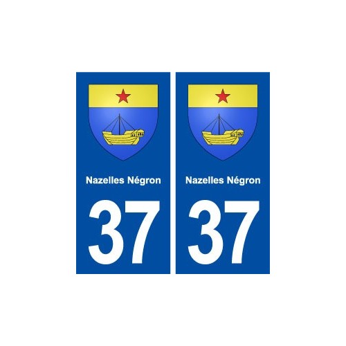 37 Nazelles Négron blason ville autocollant plaque stickers