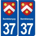 37 Semblançay blason ville autocollant plaque stickers