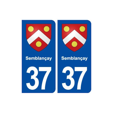 37 Semblançay blason ville autocollant plaque stickers