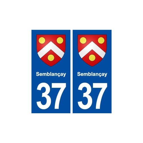 37 Semblançay blason ville autocollant plaque stickers