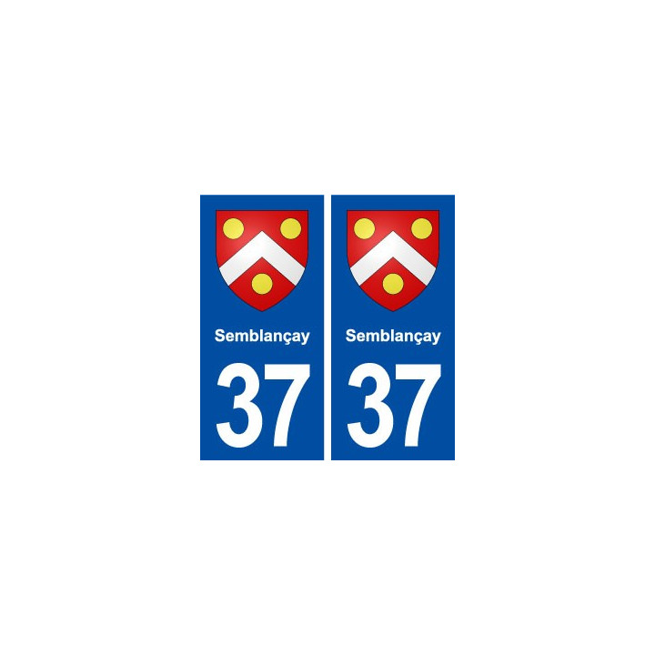 37 Semblançay blason ville autocollant plaque stickers